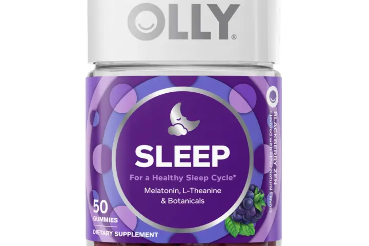 OLLY Sleep Gummy, Melatonin, L-Theanine, Chamomile, Lemon Balm, Sleep Aid, Blackberry Flavored, 50 Count